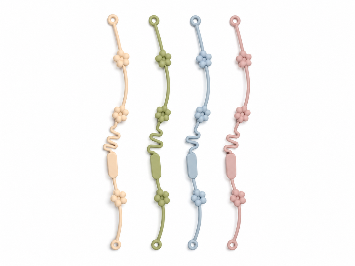 Silicone Pram & Toy Straps – Set of 4