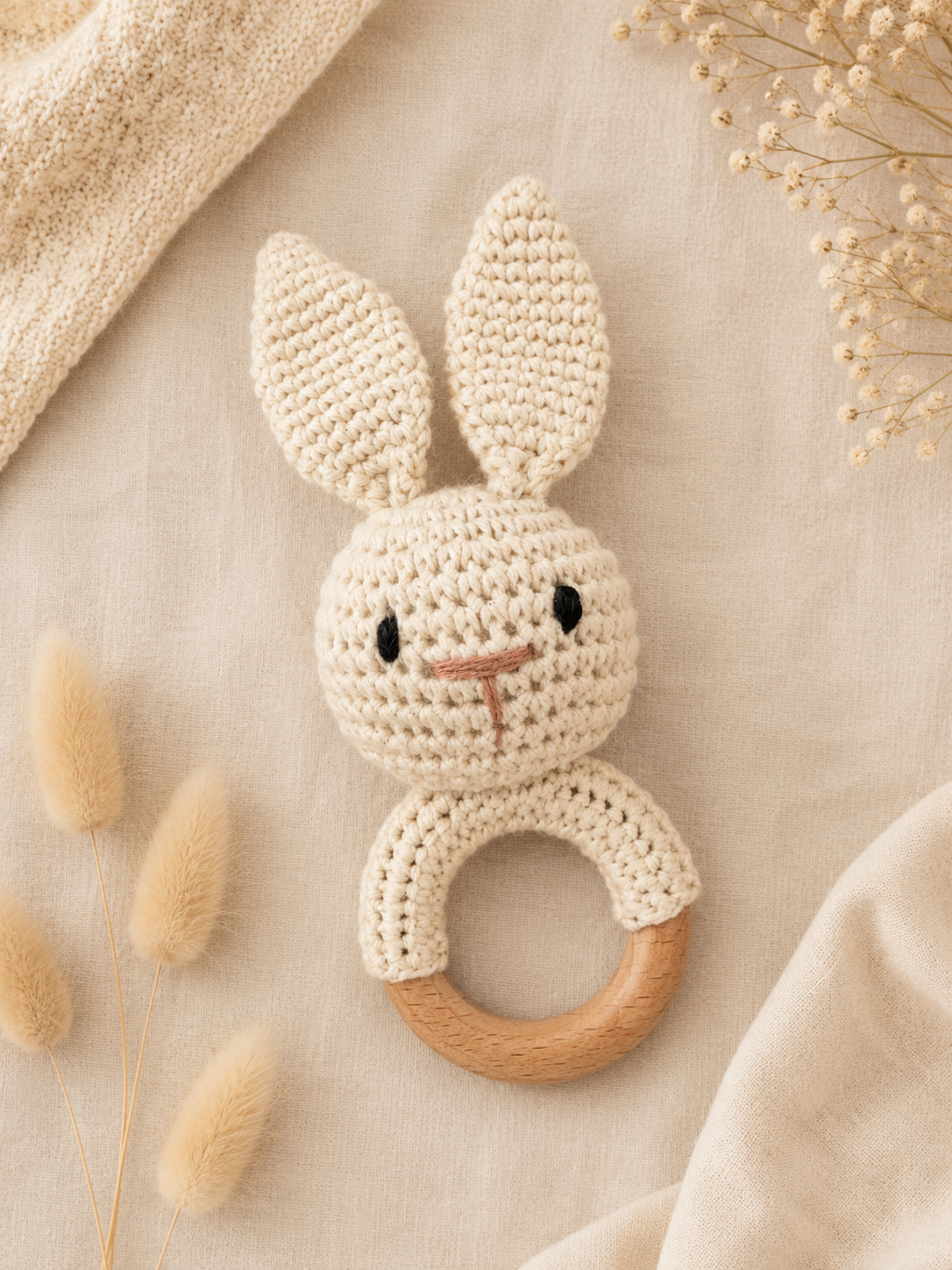 Poppy Bunny Rattle & Teether